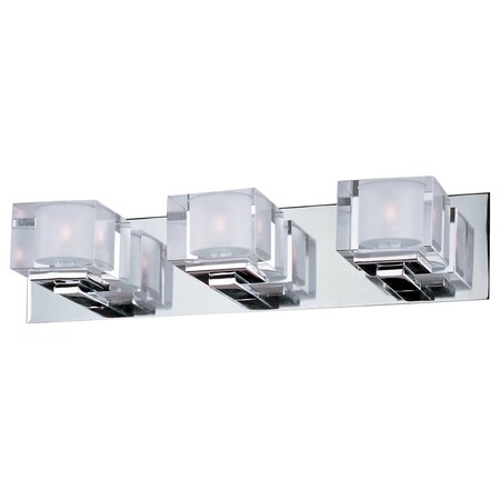 Maxim Three Light Polished Chrome Clear Glass Vanity 10003CLPC